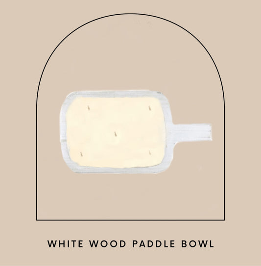 White Wood Paddle Bowl